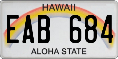 HI license plate EAB684