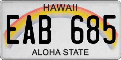 HI license plate EAB685