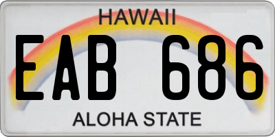 HI license plate EAB686