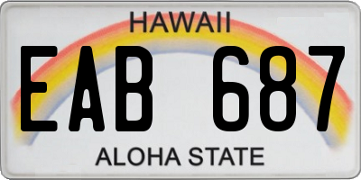 HI license plate EAB687