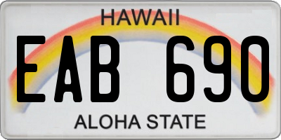 HI license plate EAB690