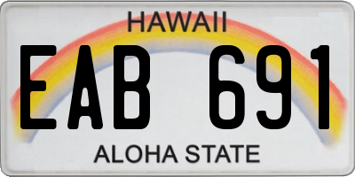 HI license plate EAB691