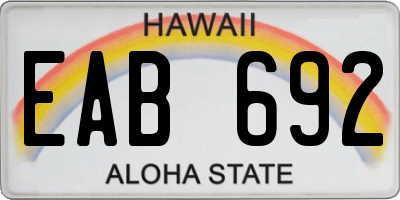 HI license plate EAB692