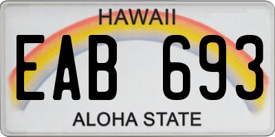 HI license plate EAB693