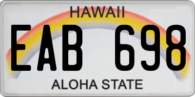 HI license plate EAB698