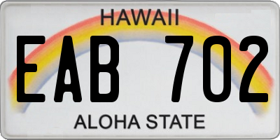 HI license plate EAB702