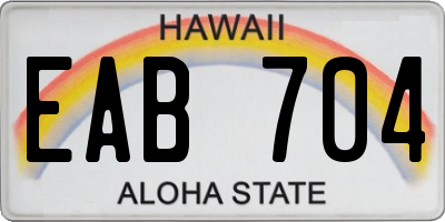 HI license plate EAB704