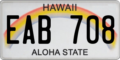 HI license plate EAB708