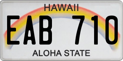 HI license plate EAB710