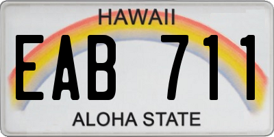 HI license plate EAB711