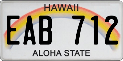 HI license plate EAB712