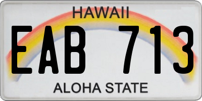 HI license plate EAB713