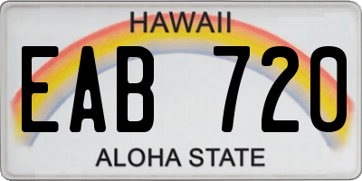 HI license plate EAB720