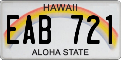 HI license plate EAB721