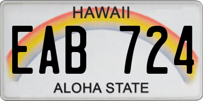 HI license plate EAB724