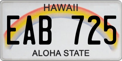 HI license plate EAB725