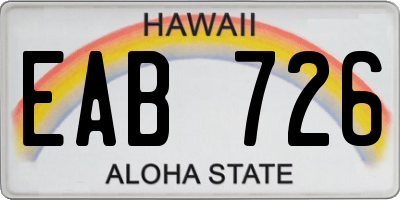 HI license plate EAB726