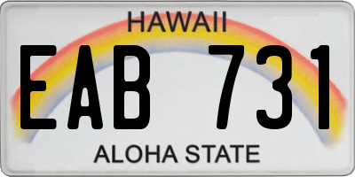 HI license plate EAB731
