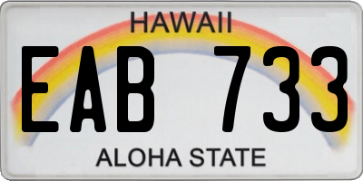 HI license plate EAB733