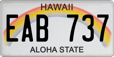 HI license plate EAB737