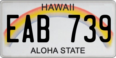 HI license plate EAB739