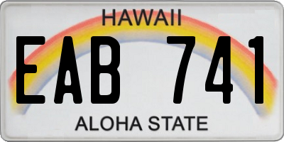 HI license plate EAB741