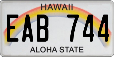 HI license plate EAB744