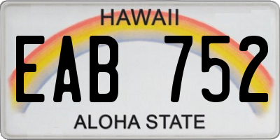 HI license plate EAB752