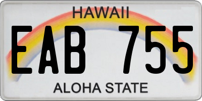 HI license plate EAB755