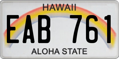 HI license plate EAB761