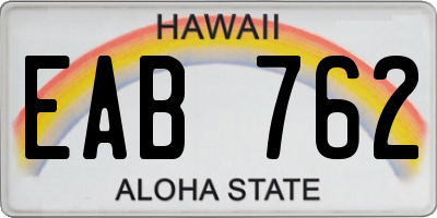 HI license plate EAB762