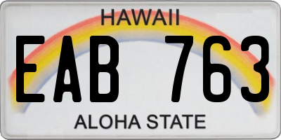 HI license plate EAB763