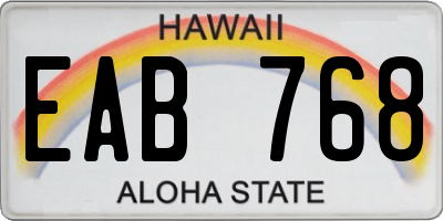 HI license plate EAB768