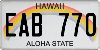 HI license plate EAB770