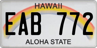 HI license plate EAB772