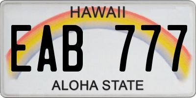 HI license plate EAB777