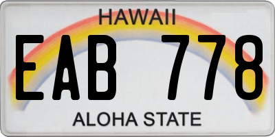 HI license plate EAB778