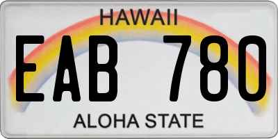 HI license plate EAB780