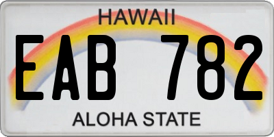 HI license plate EAB782