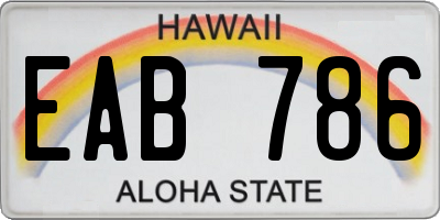 HI license plate EAB786