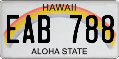 HI license plate EAB788