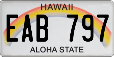 HI license plate EAB797