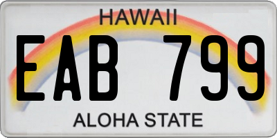 HI license plate EAB799