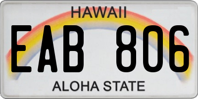 HI license plate EAB806