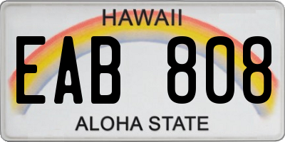 HI license plate EAB808