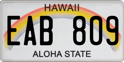 HI license plate EAB809