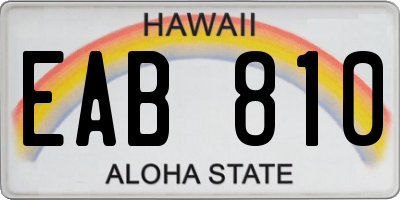 HI license plate EAB810