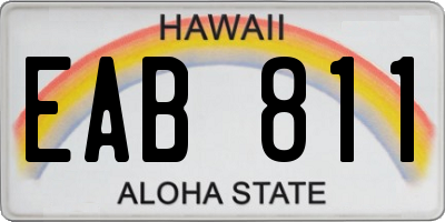 HI license plate EAB811