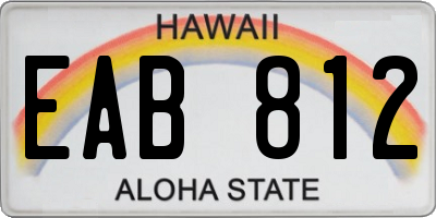 HI license plate EAB812