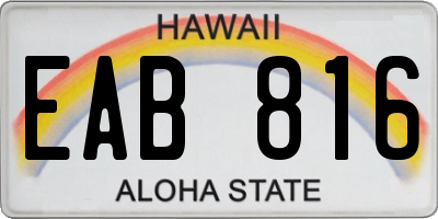 HI license plate EAB816